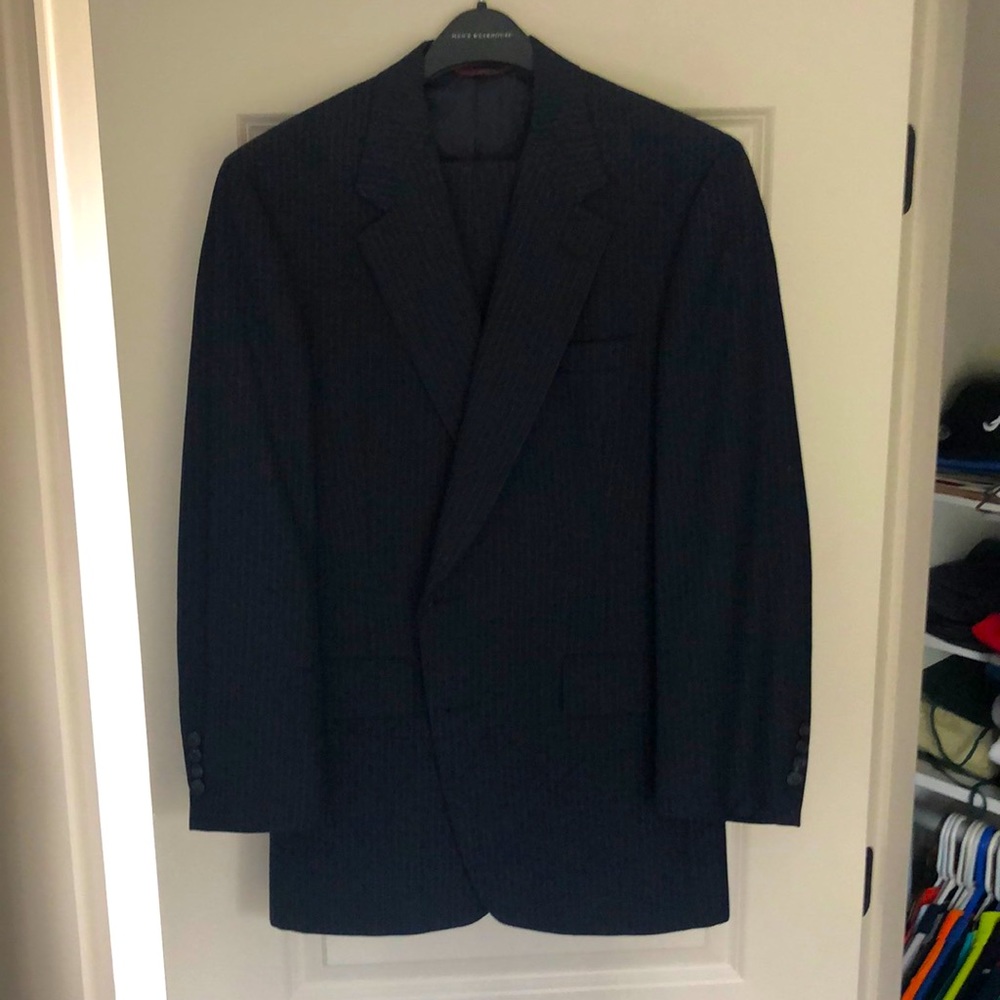 Brand Dillards Navy pin strip suit- jacket and pant